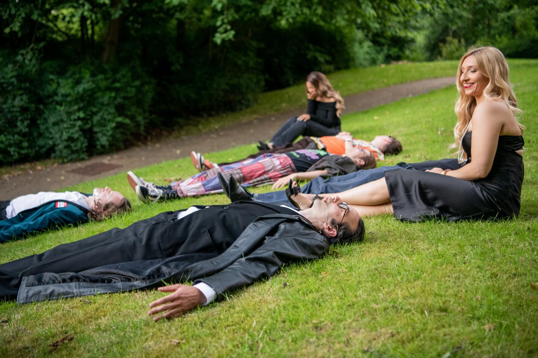 People meditating in a training session